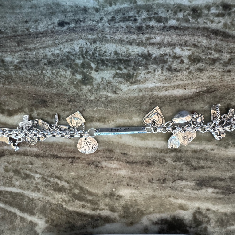 Jes MaHarry silver charm bracelet heavy and beautiful!